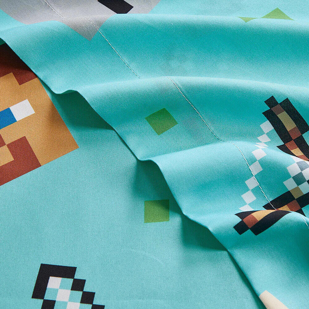 Minecraft Bedsheet Pillowcase Twin - 3 Piece Set
